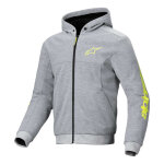 Sweat moto � capuche alpinestars chrome v2 sport gray heather / fluo ye
