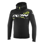 Sweat moto � capuche ixon touchdown ultra noir / blanc / jaune vif - m