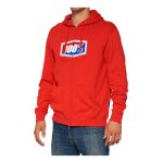 Sweat zipp  capuche 100 % official rouge - s