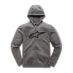 Sweat zipp� � capuche femme alpinestars ageless heather / noir - xs