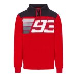 Sweat zipp  capuche marc marquez 93 stripes rouge - xs