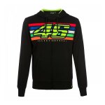 Sweat zippé à capuche vr46 valentino rossi stripes noir 2019 - l Sweat zippé à capuche vr46 valentino rossi stripes noir 2019 - l