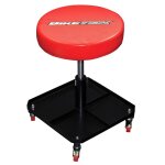 Tabouret d atelier  roulettes rouge rglable en hauteur