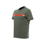 Tee - shirt dainese stripes vert / rouge fluo - s