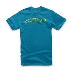Tee - shirt enfant alpinestars kid s blaze royal / jaune fluo - xs