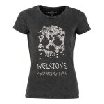 Tee - shirt femme helstons bones girl noir / blanc - s