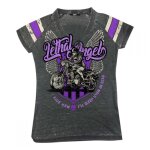 Tee - shirt femme lethal threat i ride now gris / violet - s