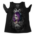 Tee - shirt femme lethal threat reine de coeurs noir - xl