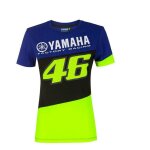 Tee - shirt femme vr46 racing yamaha bleu / noir / jaune - xs
