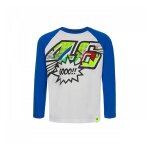 Tee - shirt manches longues enfant vr46 valentino rossi pop art bleu / bla Tee - shirt manches longues enfant vr46 valentino rossi pop art bleu / bla