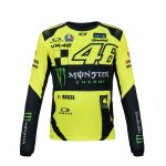 Tee shirt manches longues vr46 valentino rossi monster jaune fluo 2018