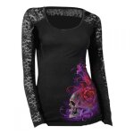 Tee - shirt manche longuef emme lethal threat purple have noir / violet - m