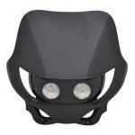 Tête de fourche enduro halogène double optique - noir Tête de fourche enduro halogène double optique - noir