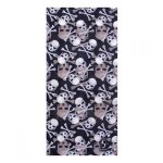 Tour de cou schampa & dirt skins mini skulls / crossbones noir / blanc / bei
