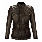 Veste cuir belstaff classic tourist trophy marron - s