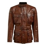 Veste cuir belstaff trialmaster pro burnt cuero marron - s