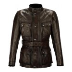 Veste cuir belstaff trialmasterpro black / brown - s