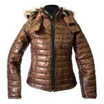 Veste cuir femme helstons light camel - s