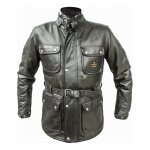 Veste cuir helstons hunter kaki - l