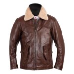 Veste cuir helstons mustang marron - s
