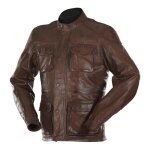 Veste cuir overlap maverick marron - s