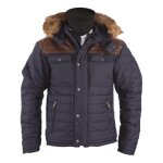 Veste cuir / textile helstons stuff bleu - l