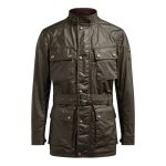 Veste textile belstaff trialmaster pro wax vert olive - m