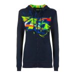 Veste zip femme vr46 winter test sweat � capuche bleu - xs