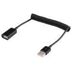 1, 5 m usb - a mle  usb - a cble enroul  ressort femelle