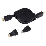 1 m hdmi m�le � hdmi m�le adaptateur de connecteur audio vid�o r�tractable avec mini hdmi et adaptateurs ...