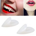 1 paire 17mm halloween party dentiers accessoires vampire zombie devil fangs dents