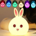 1 w creative rabbit shape 7 - couleur d�coloration tactile gradation usb de charge silicone led nuit ...