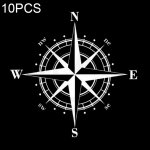 10 pcs art design vinyle nswe compass voiture stickers stickers, noir + blanc 10 pcs art design vinyle nswe compass voiture stickers stickers, noir + blanc