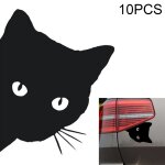 10 pcs cat visage peering autocollants autocollants de voiture de chat, taille: 12x15cm