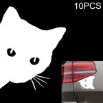 10 pcs cat visage peering autocollants autocollants de voiture de chat, taille: 12x15cm