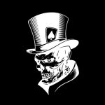 10 pcs joker squelette cr�ne cartes � jouer poker monstre chapeau forme vinyle autocollant de voiture, ...