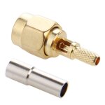 10 pcs plaqu or embout mle sma connecteur droit adaptateur pour cble rg174 / rg188 / rg316 / lmr100 ...