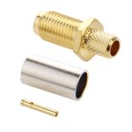 10 pcs plaqu or rp - sma femelle connecteur rf connecteur adaptateur pour rg58 / rg400 / rg142 / lmr195 ...