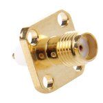 10 pcs plaqu or sma femelle 4 trous chassis panel mount extended dielectric solder connecteur adaptateur ...