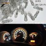 10 pi�ces t5 voiture instrument m�tre lumi�re m�tre lampe de remplacement ambre 1. 2 w 12 v lampes