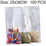 100 pcs emballage sous vide alimentaire sac en plastique transparent sac de conservation en nylon, taille: ...
