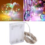 10m 6w 100 led smd 0603 ip65 waterproof 3 x aa batteries box silver wire string light lampe de f�te lampe ...