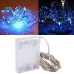 10m 6w 100 led smd 0603 ip65 waterproof 3 x aa batteries box silver wire string light lampe fairy lampe ...