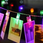 10m photo clip led guirlande lumineuse, 80 leds, 3 piles aa, bo�te � cha�nes, lampes, lumi�re d�corative ...