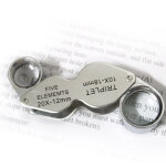 10x - 20x loupe de lecture de loupe de bijoux portable et rotatif  la main (mg22181) (argent)