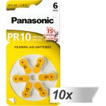 10x1 panasonic pr 10 app. auditif zinc air 6 pi�ces