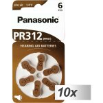 10x1 panasonic pr312 app. auditif zinc air 6 pièces 10x1 panasonic pr312 app. auditif zinc air 6 pièces
