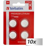10x4 verbatim cr 2032 pile au lithium 49533