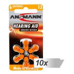 10x6 ansmann zinc - air 13 (pr48) batterie pour appareil auditif 10x6 ansmann zinc - air 13 (pr48) batterie pour appareil auditif