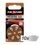 10x6 ansmann zinc - air 312 (pr41) batterie pour appareil auditif